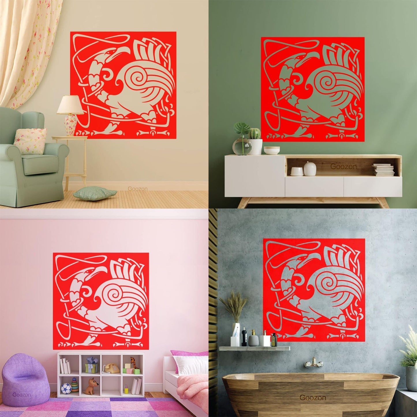 Abstract Birds Eagle Celtic Style Lettering Stickers Personalized Customization