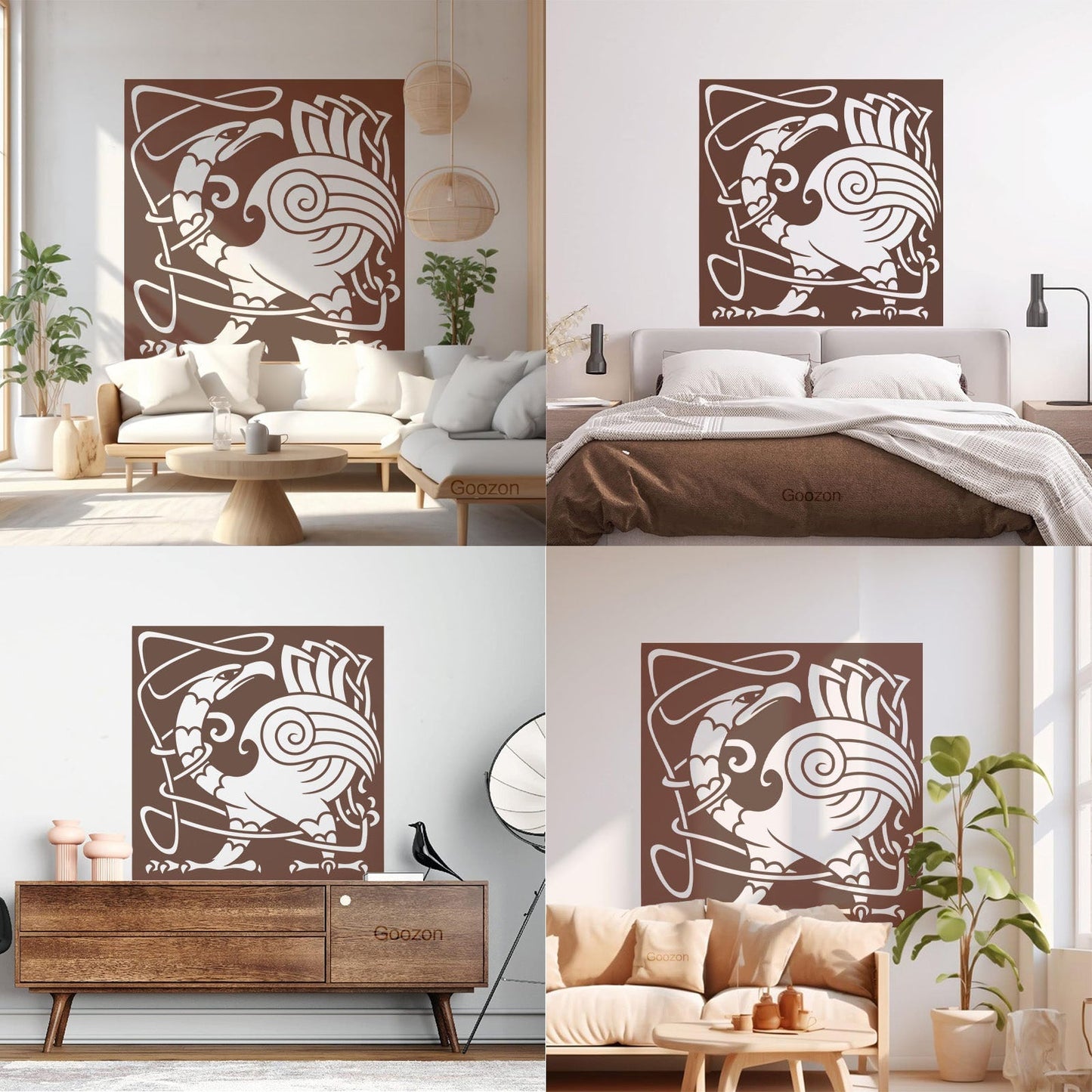 Abstract Birds Eagle Celtic Style Lettering Stickers Personalized Customization