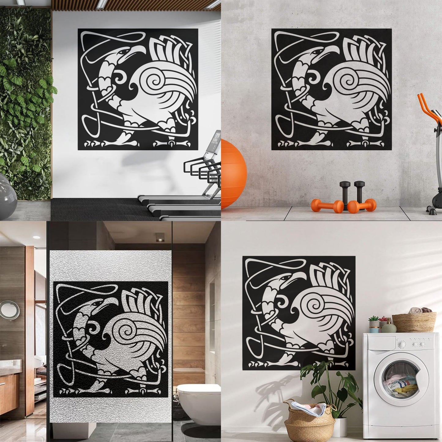 Abstract Birds Eagle Celtic Style Lettering Stickers Personalized Customization