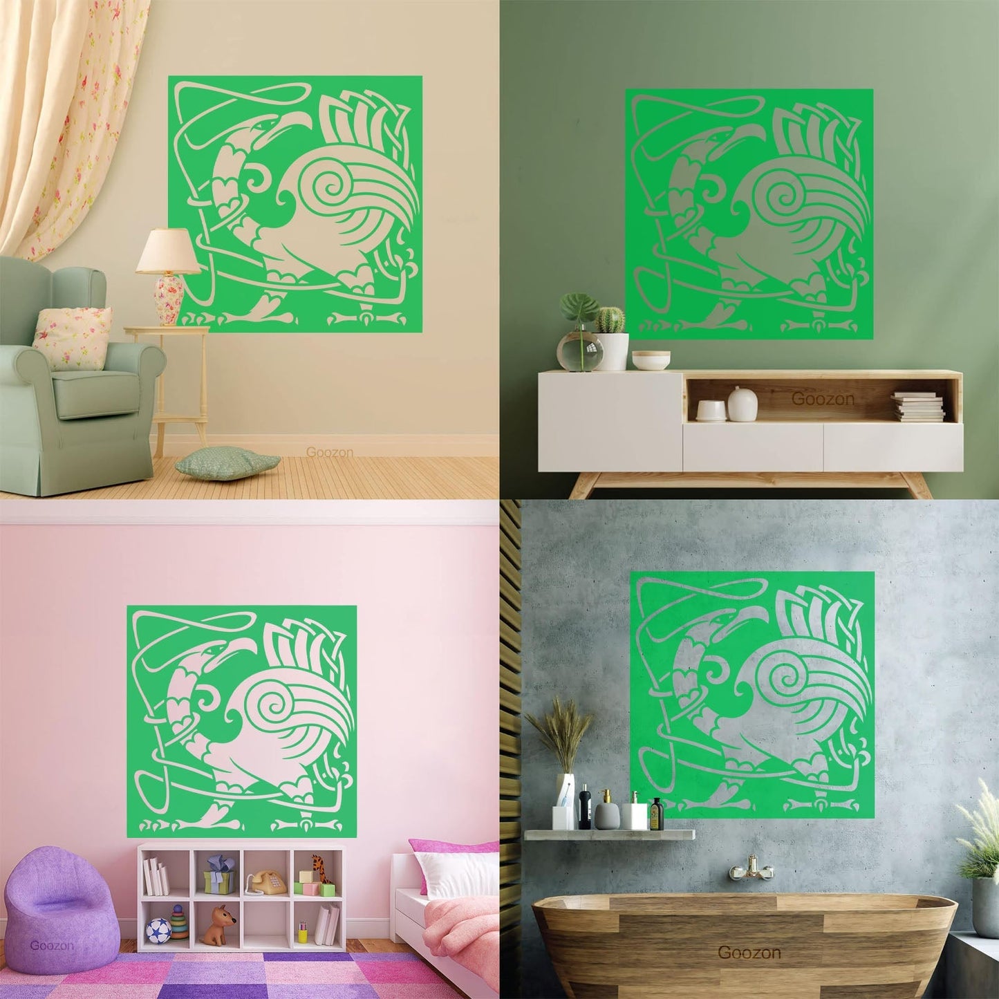 Abstract Birds Eagle Celtic Style Lettering Stickers Personalized Customization