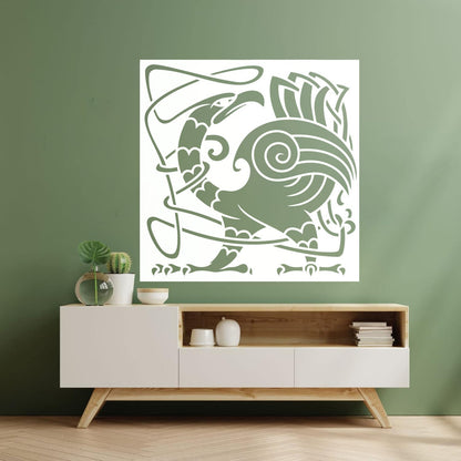 Abstract Birds Eagle Celtic Style Lettering Stickers Personalized Customization
