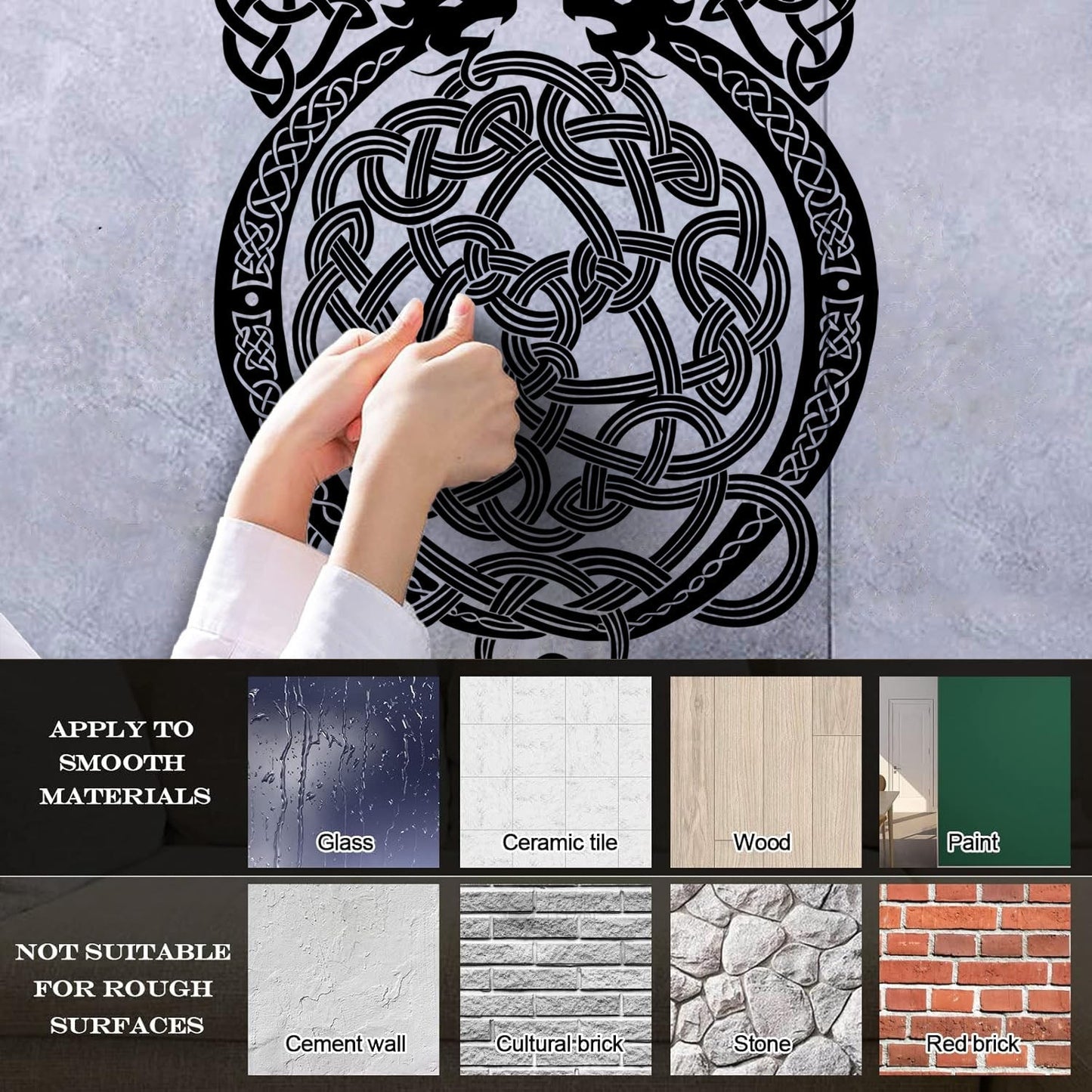 Wall Decals Celtic Cross Ornament Dragon Ireland Irish Pattern Wall Beautification