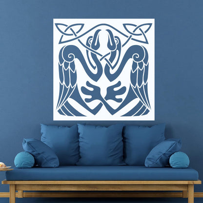 Abstract Birds Eagle Celtic Style Wall Stickers Paster Paper Store Decoration