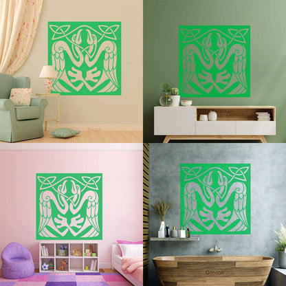 Abstract Birds Eagle Celtic Style Wall Stickers Paster Paper Store Decoration