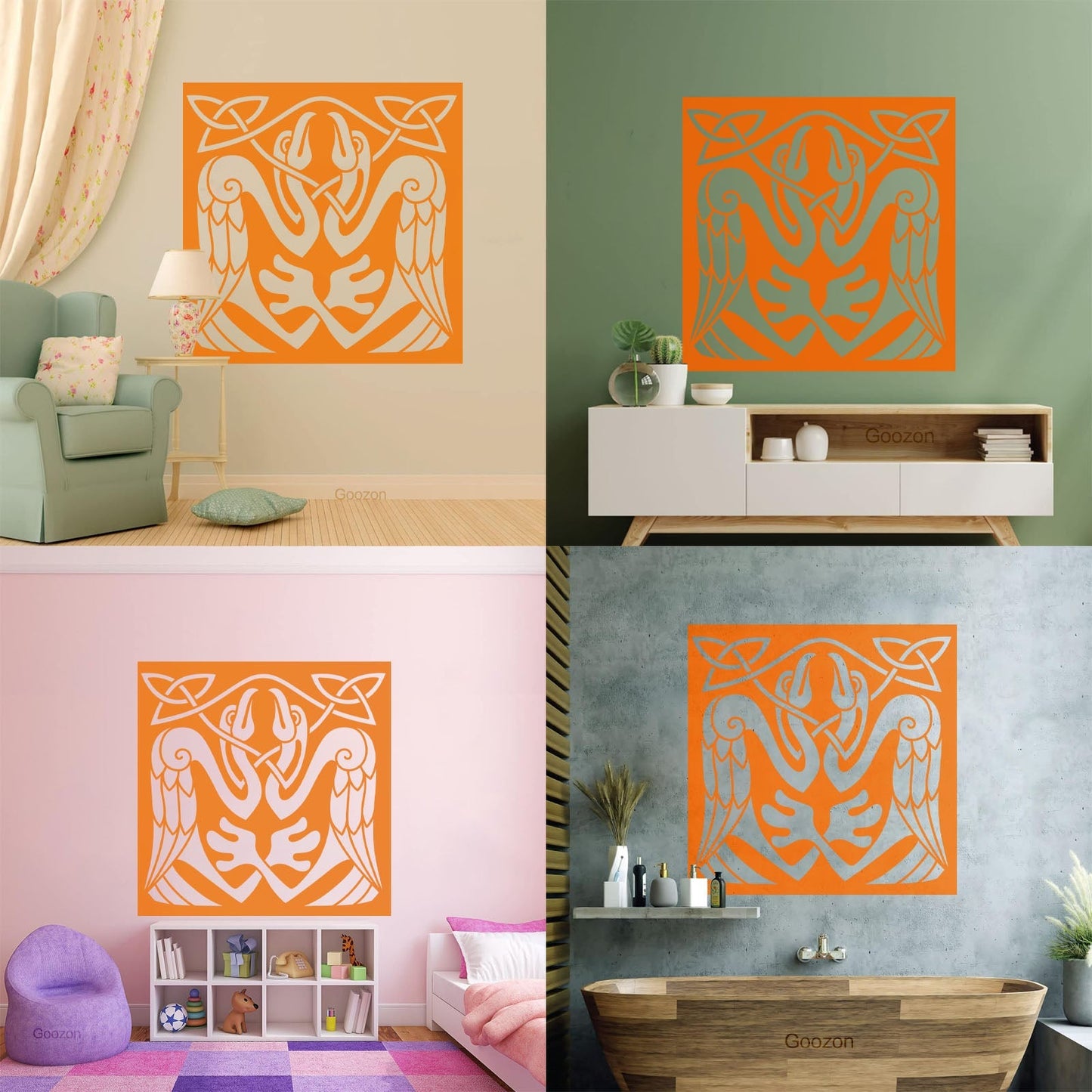 Abstract Birds Eagle Celtic Style Wall Stickers Paster Paper Store Decoration