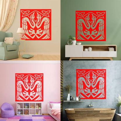 Abstract Birds Eagle Celtic Style Wall Stickers Paster Paper Store Decoration