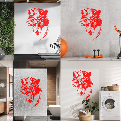 Fine Carving Stickers Abstract Celtic Wolf Predator Ornament Head Removable Without Leaving Glue