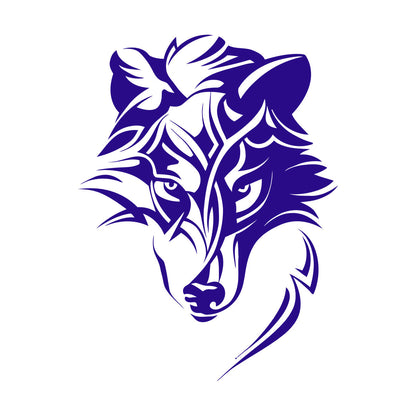 Fine Carving Stickers Abstract Celtic Wolf Predator Ornament Head Removable Without Leaving Glue