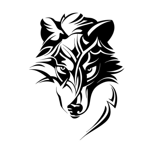 Fine Carving Stickers Abstract Celtic Wolf Predator Ornament Head Removable Without Leaving Glue