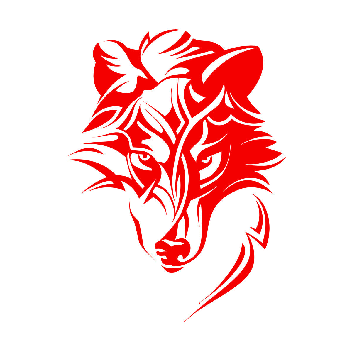 Fine Carving Stickers Abstract Celtic Wolf Predator Ornament Head Removable Without Leaving Glue