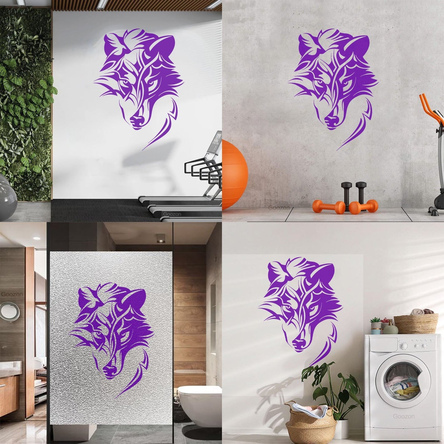 Fine Carving Stickers Abstract Celtic Wolf Predator Ornament Head Removable Without Leaving Glue