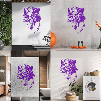 Fine Carving Stickers Abstract Celtic Wolf Predator Ornament Head Removable Without Leaving Glue