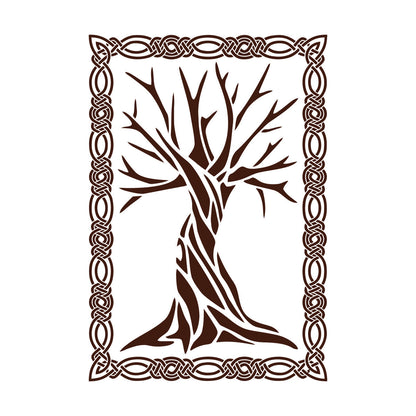 Celtic Ancient Tree Ornament Frame Natural Engraving Stickers Equipped With Transfer Film Kit