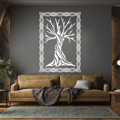 Celtic Ancient Tree Ornament Frame Natural Engraving Stickers Equipped With Transfer Film Kit