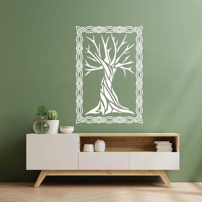 Celtic Ancient Tree Ornament Frame Natural Engraving Stickers Equipped With Transfer Film Kit