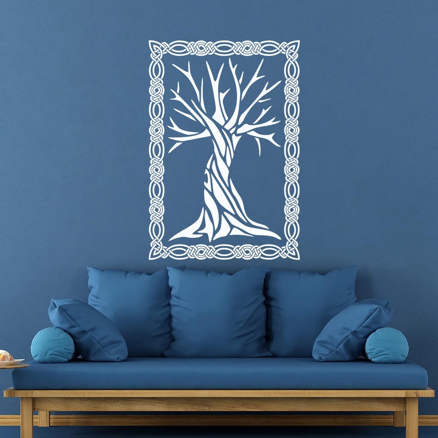 Celtic Ancient Tree Ornament Frame Natural Engraving Stickers Equipped With Transfer Film Kit