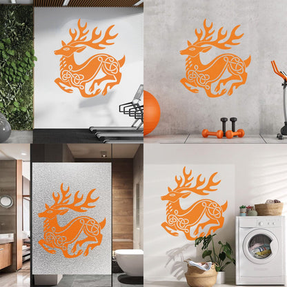 Vinyl Wall Stickers Celtic Deer Pattern Animal Irish Ireland It Won'T Fall Off