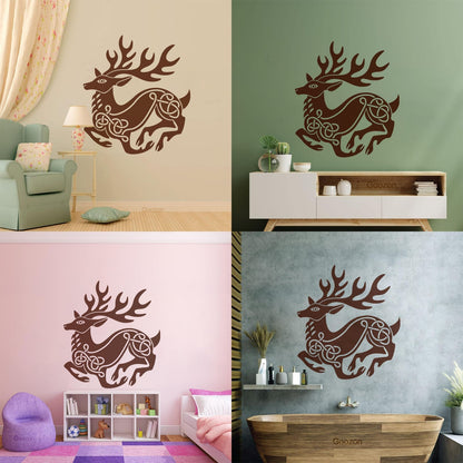 Vinyl Wall Stickers Celtic Deer Pattern Animal Irish Ireland It Won'T Fall Off