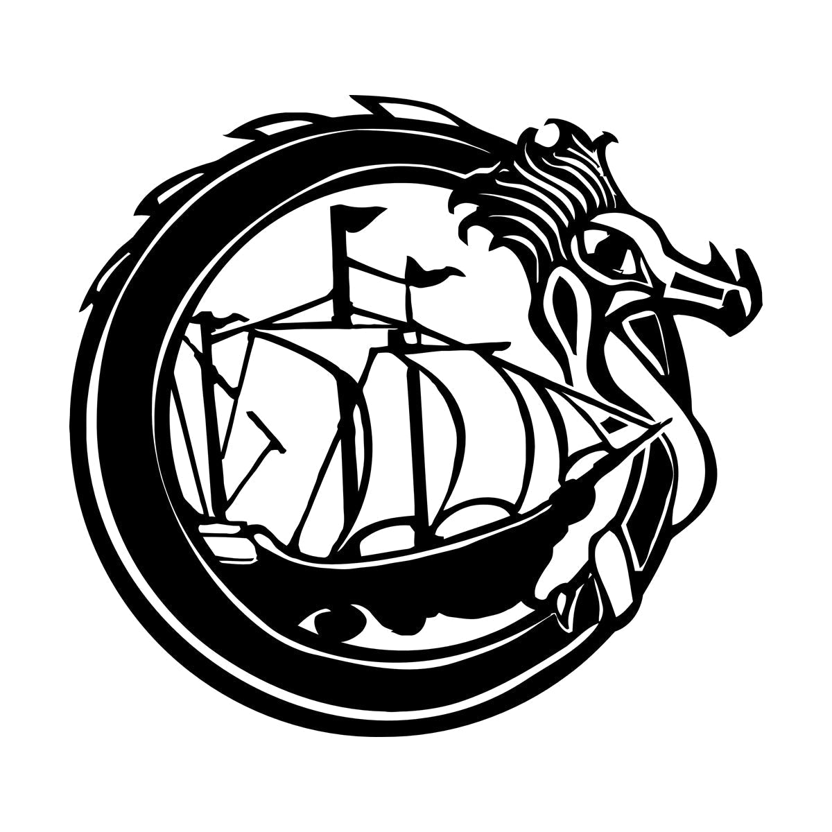 Wall Decals Celtic Dragon Viking Ship Boat Sail Sailor Personalized Customization