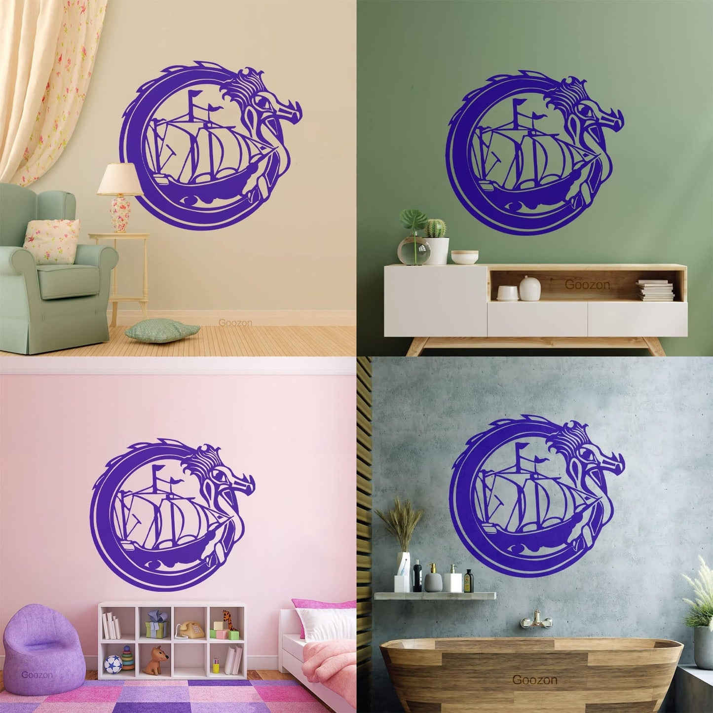 Wall Decals Celtic Dragon Viking Ship Boat Sail Sailor Personalized Customization