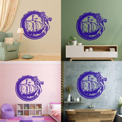 Wall Decals Celtic Dragon Viking Ship Boat Sail Sailor Personalized Customization