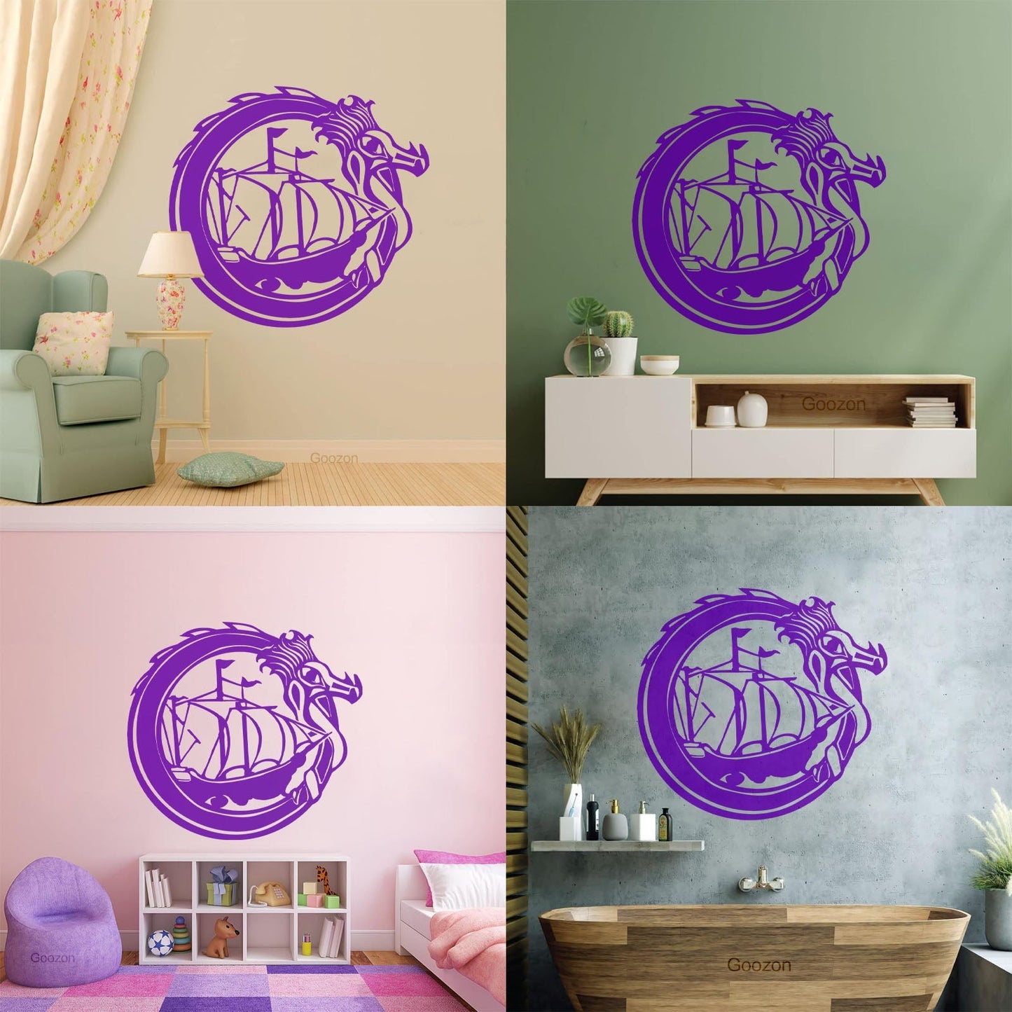 Wall Decals Celtic Dragon Viking Ship Boat Sail Sailor Personalized Customization