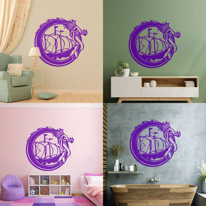Wall Decals Celtic Dragon Viking Ship Boat Sail Sailor Personalized Customization