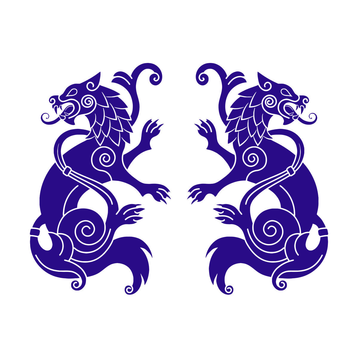 Mural And Wall Vinyl Decal Celtic Ornament Animals Wolves Predator Wall Beautification