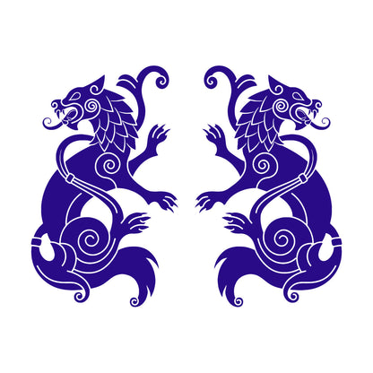 Mural And Wall Vinyl Decal Celtic Ornament Animals Wolves Predator Wall Beautification