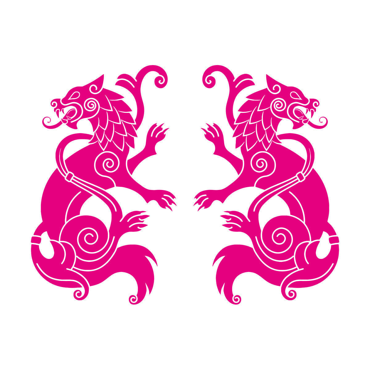 Mural And Wall Vinyl Decal Celtic Ornament Animals Wolves Predator Wall Beautification