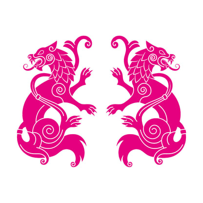 Mural And Wall Vinyl Decal Celtic Ornament Animals Wolves Predator Wall Beautification