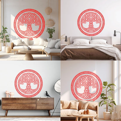 Wall Stickers Paster Paper Celtic Ornament Circle Tree Of Life Symbol Car Body Decoration