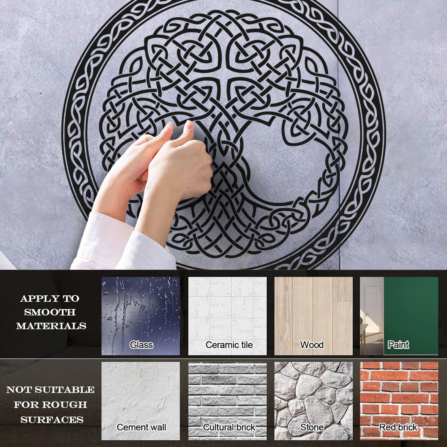 Wall Stickers Paster Paper Celtic Ornament Circle Tree Of Life Symbol Car Body Decoration