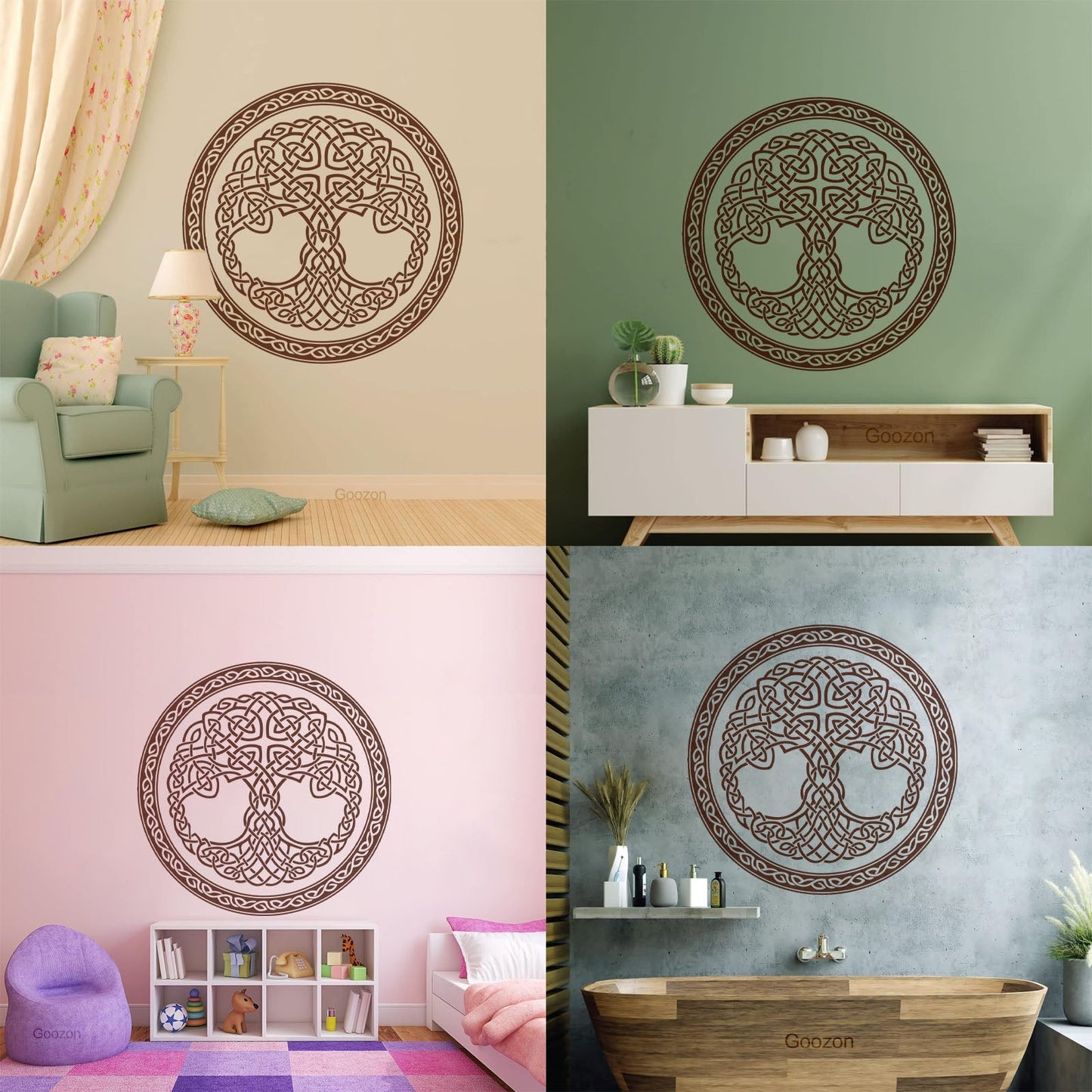 Wall Stickers Paster Paper Celtic Ornament Circle Tree Of Life Symbol Car Body Decoration