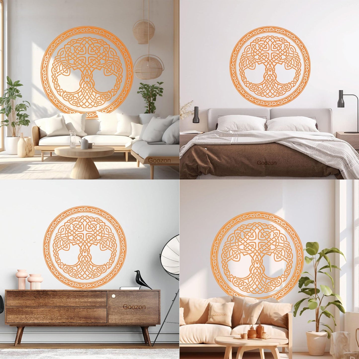 Wall Stickers Paster Paper Celtic Ornament Circle Tree Of Life Symbol Car Body Decoration