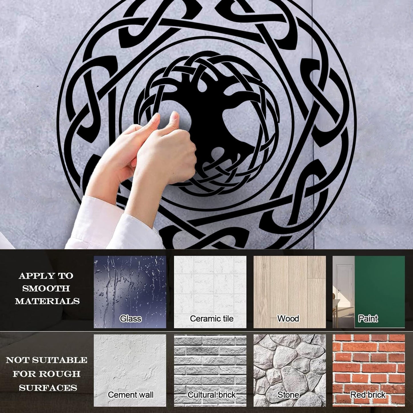 Engraving Stickers Celtic Ornament Tree Of Life Ethnic Style Self Adhesive