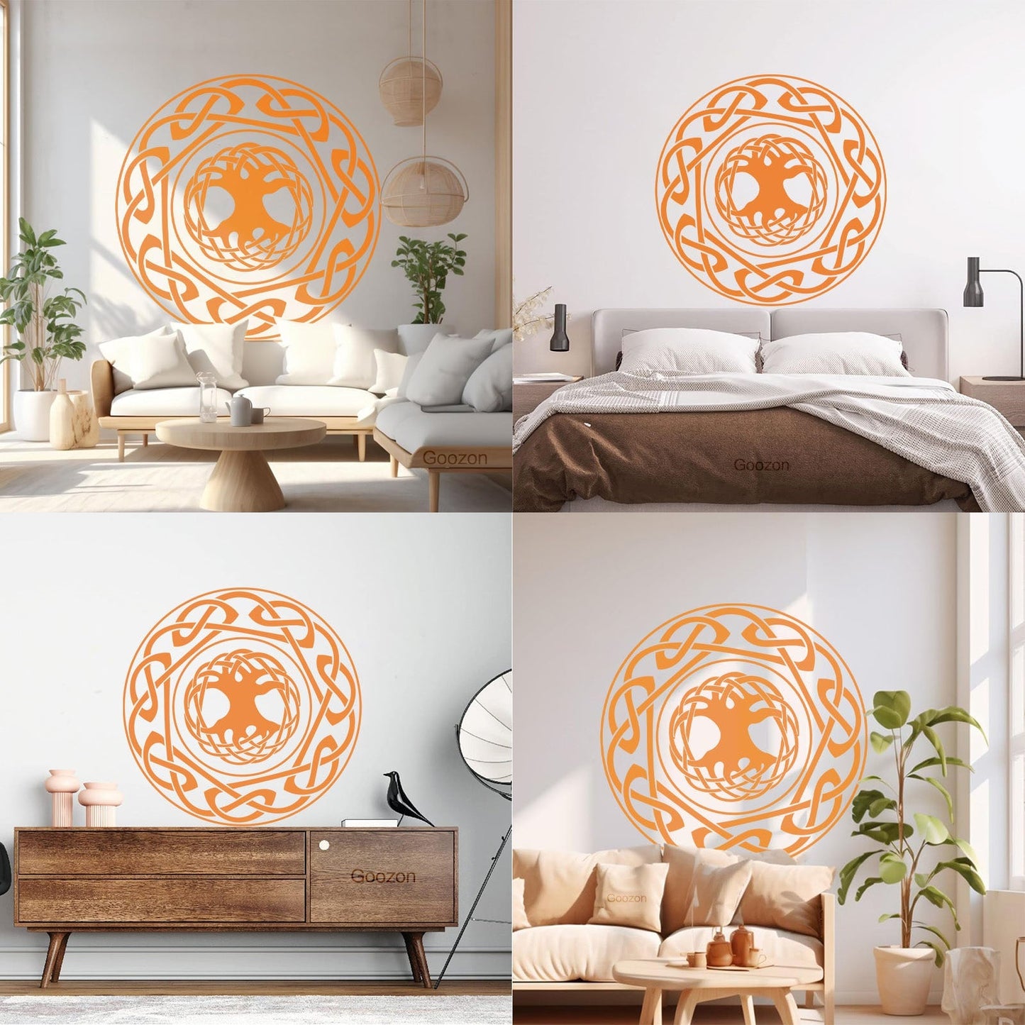 Engraving Stickers Celtic Ornament Tree Of Life Ethnic Style Self Adhesive