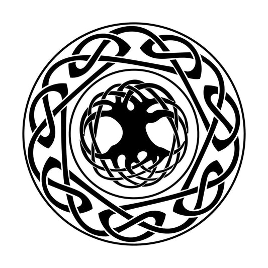Engraving Stickers Celtic Ornament Tree Of Life Ethnic Style Self Adhesive