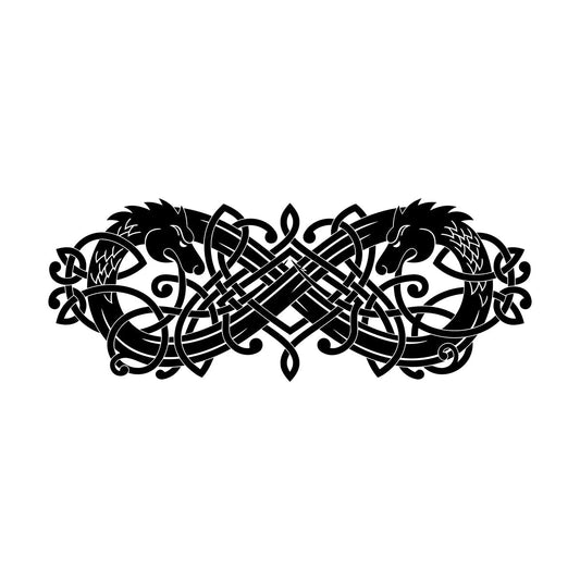 Lettering Stickers Celtic Ornament Wolf Head Animal Predator Equipped With Transfer Film Kit