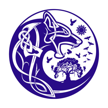Celtic Symbols Wolf Tree Birds Patterns Sun Fine Carving Stickers Wall Beautification