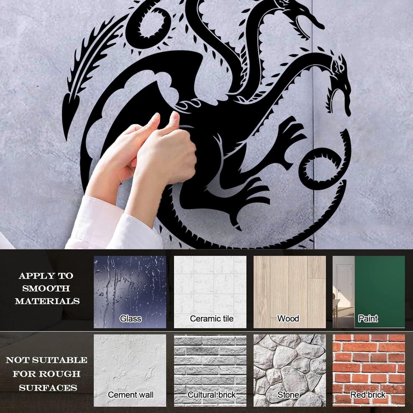 Wall Stickers Celtic Three Headed Dragon Ornament Car Body Decoration