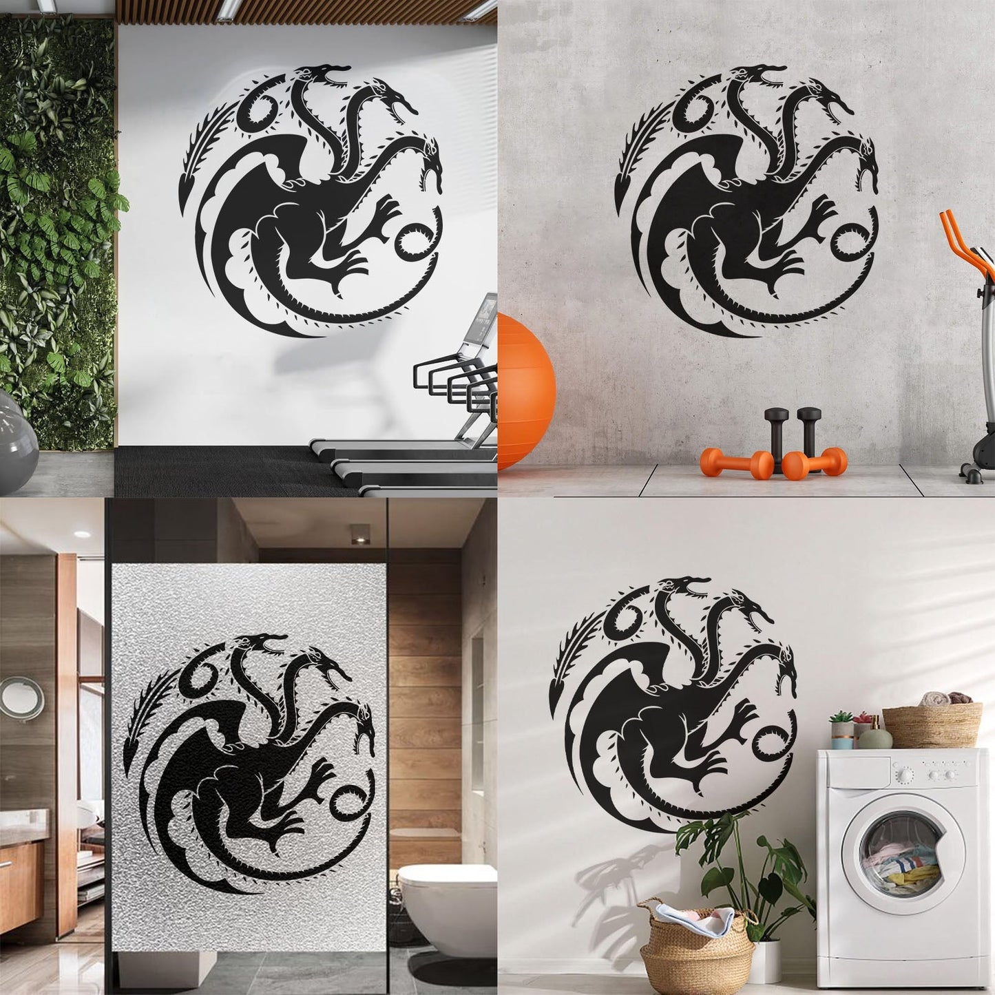 Wall Stickers Celtic Three Headed Dragon Ornament Car Body Decoration