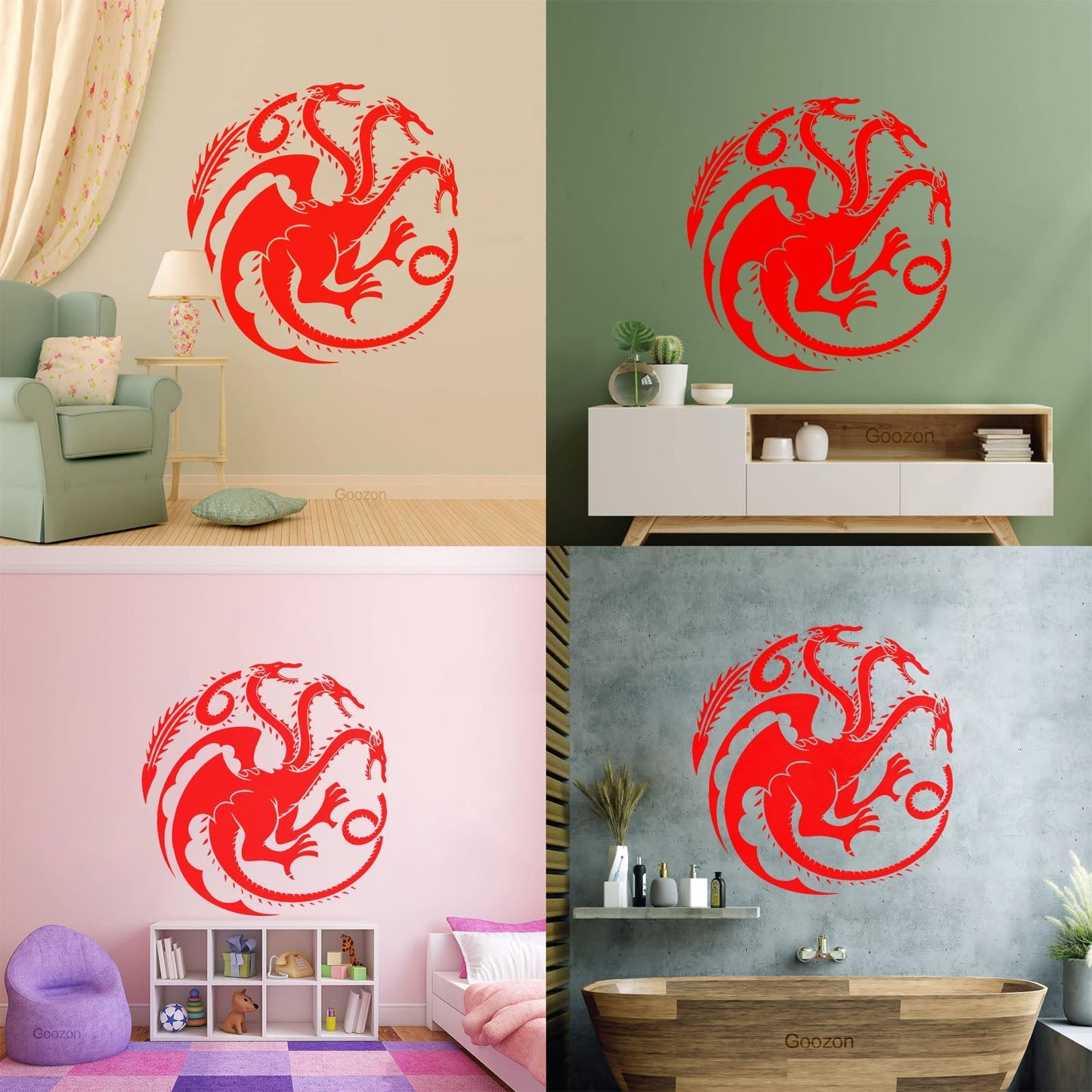 Wall Stickers Celtic Three Headed Dragon Ornament Car Body Decoration