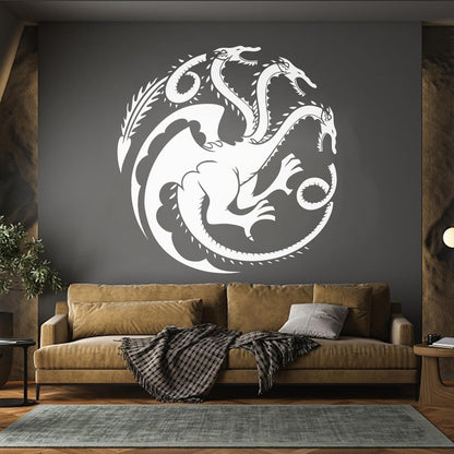 Wall Stickers Celtic Three Headed Dragon Ornament Car Body Decoration