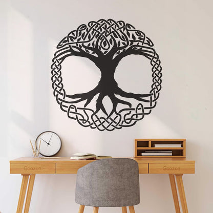 Fine Carving Decals Celtic Tree Ireland Ornament Irish Window Decals