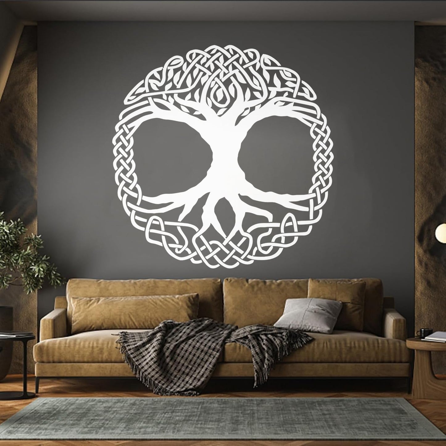 Fine Carving Decals Celtic Tree Ireland Ornament Irish Window Decals