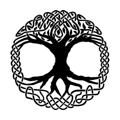 Fine Carving Decals Celtic Tree Ireland Ornament Irish Window Decals