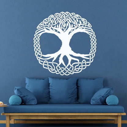 Fine Carving Decals Celtic Tree Ireland Ornament Irish Window Decals