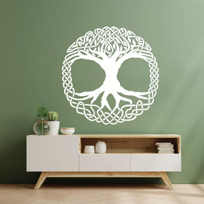 Fine Carving Decals Celtic Tree Ireland Ornament Irish Window Decals