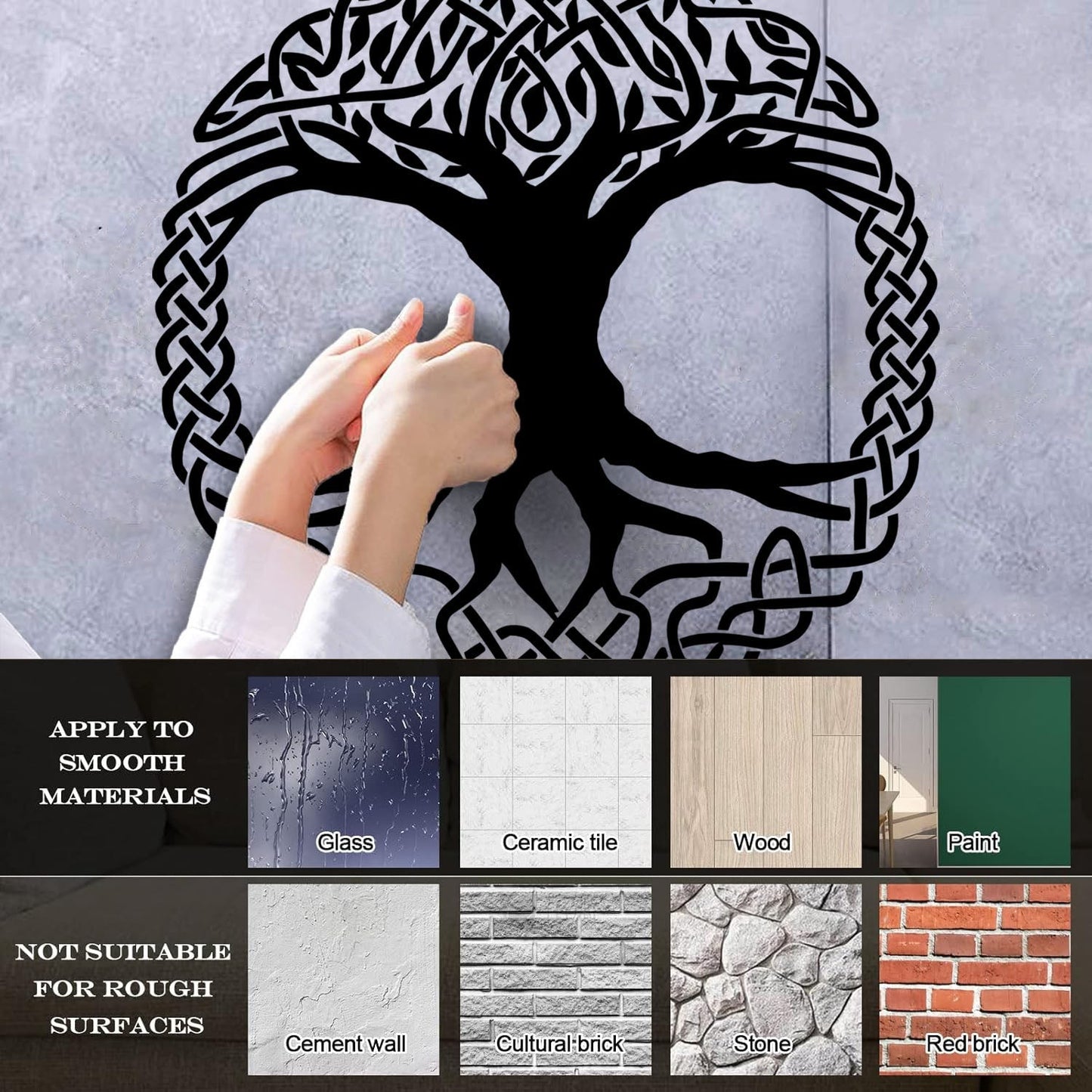 Fine Carving Decals Celtic Tree Ireland Ornament Irish Window Decals